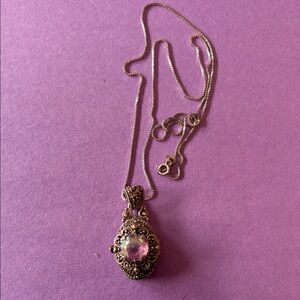 Elegant Sterling Pendant Necklace with Iridescent Stone